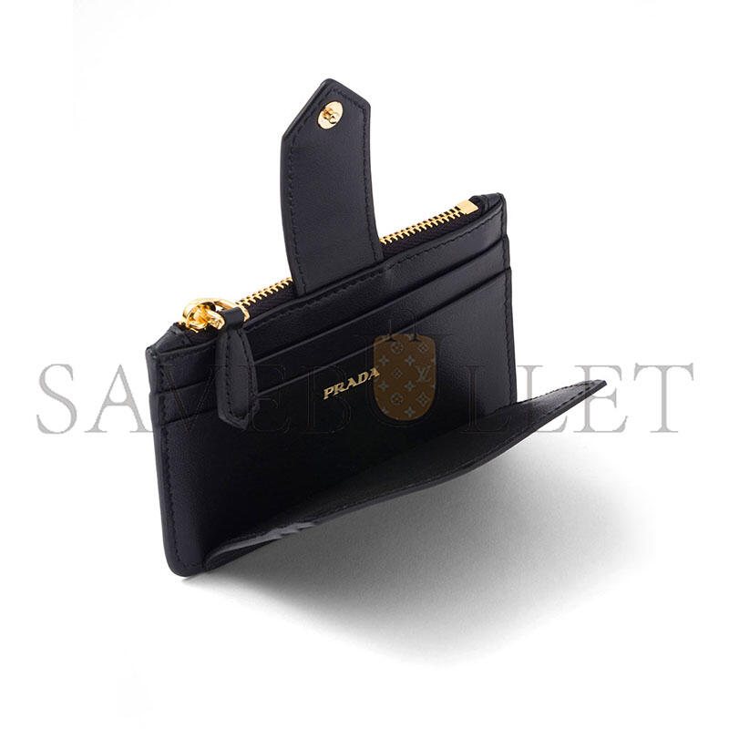 Pra*a leather card holder 1mc038 (12*7.5cm)